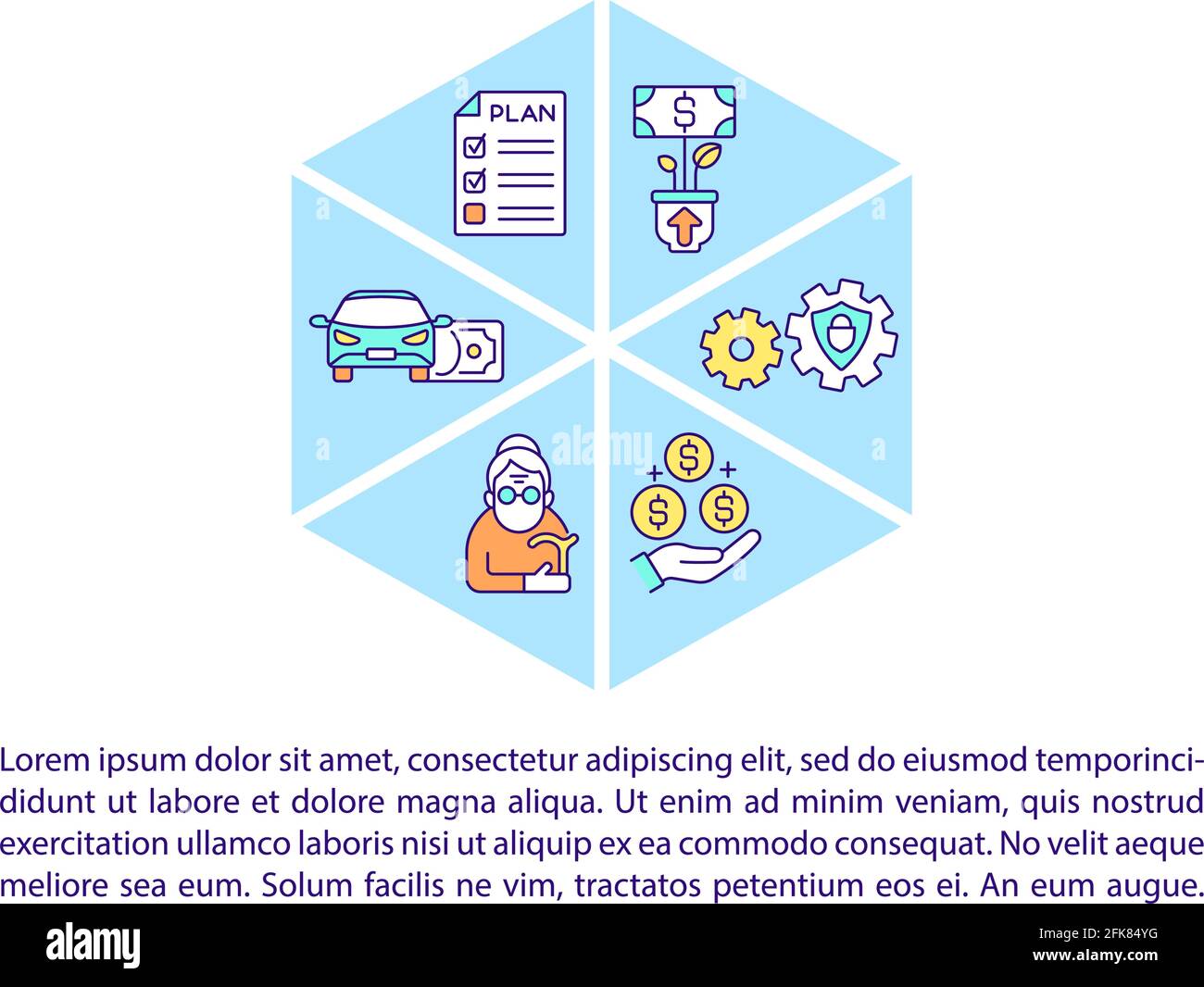 Wealth management concept line icons with text Stock Vector Image & Art ...