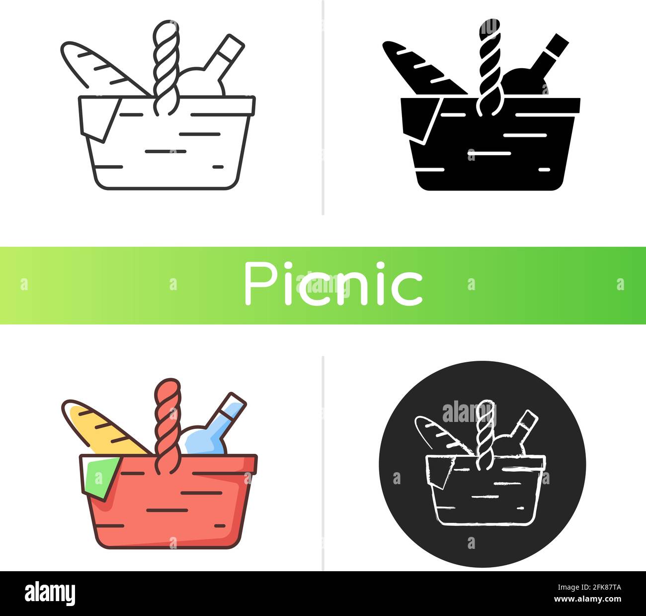 Picnic basket icon Stock Vector
