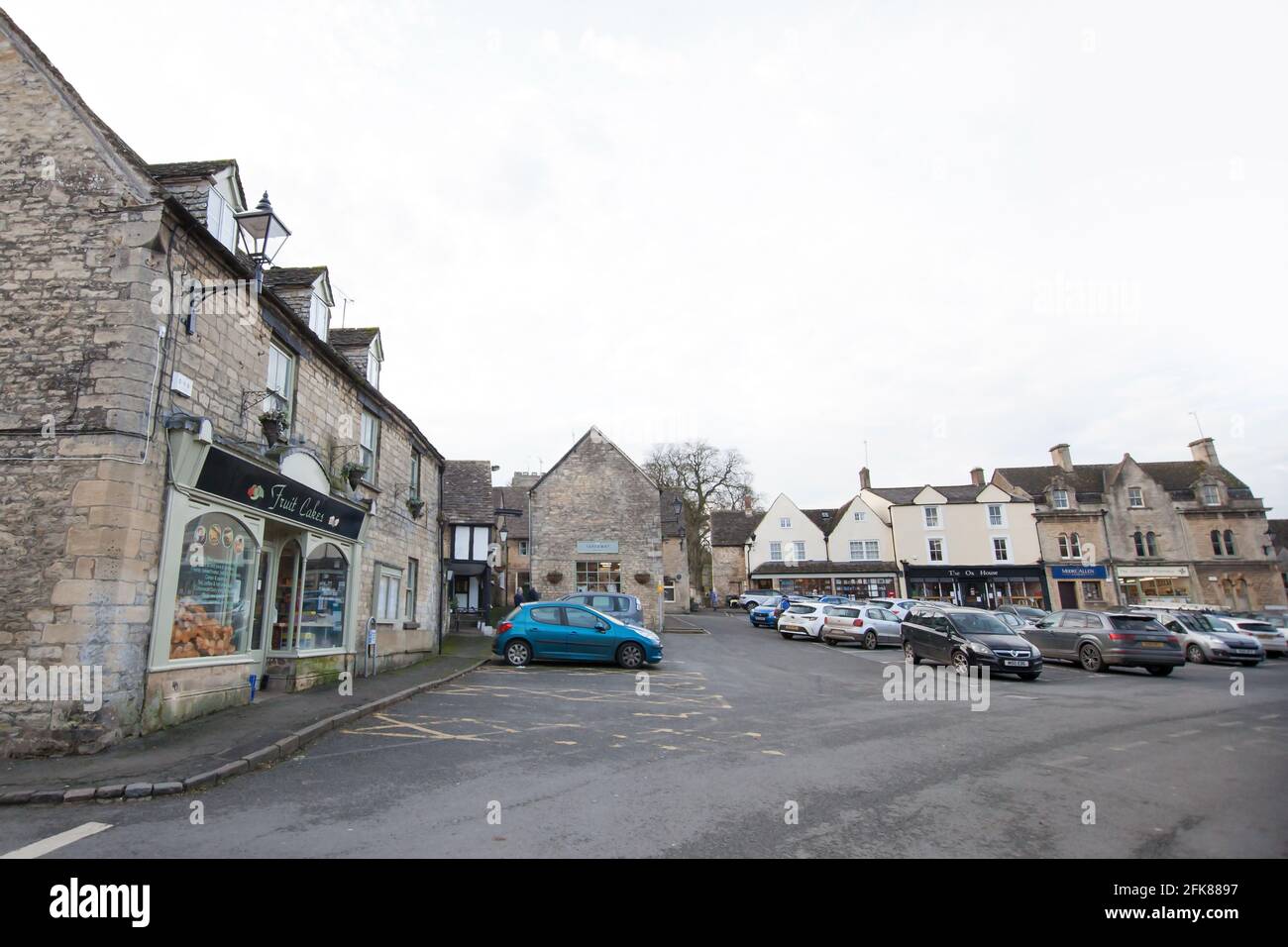 The small shops of Northleach, Gloucestershire in the UK Stock Photo