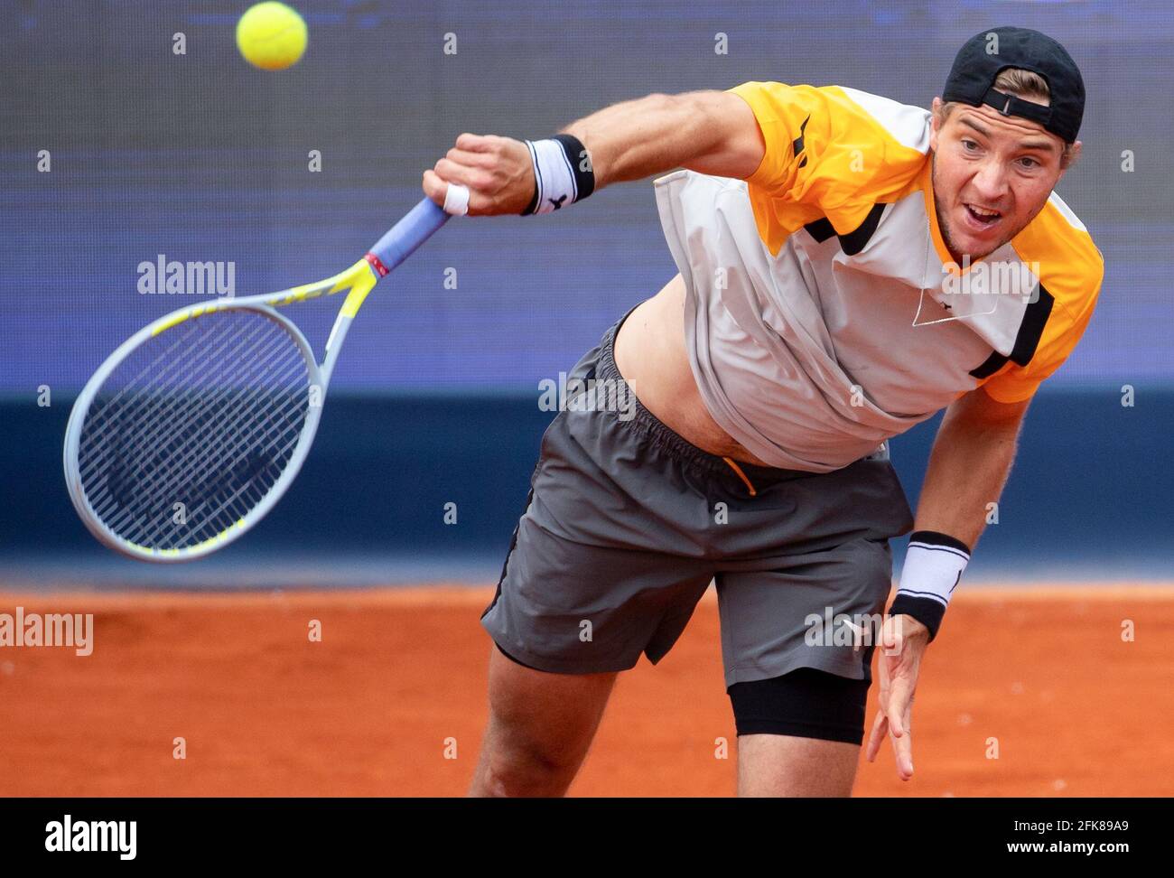 Munich, Germany. 29th Apr, 2021. Tennis: ATP Tour, Singles, Men, Round of  16. Koepfer (Germany) - Struff (Germany). Jan-Lennard Struff in action.  Credit: Sven Hoppe/dpa/Alamy Live News Stock Photo - Alamy