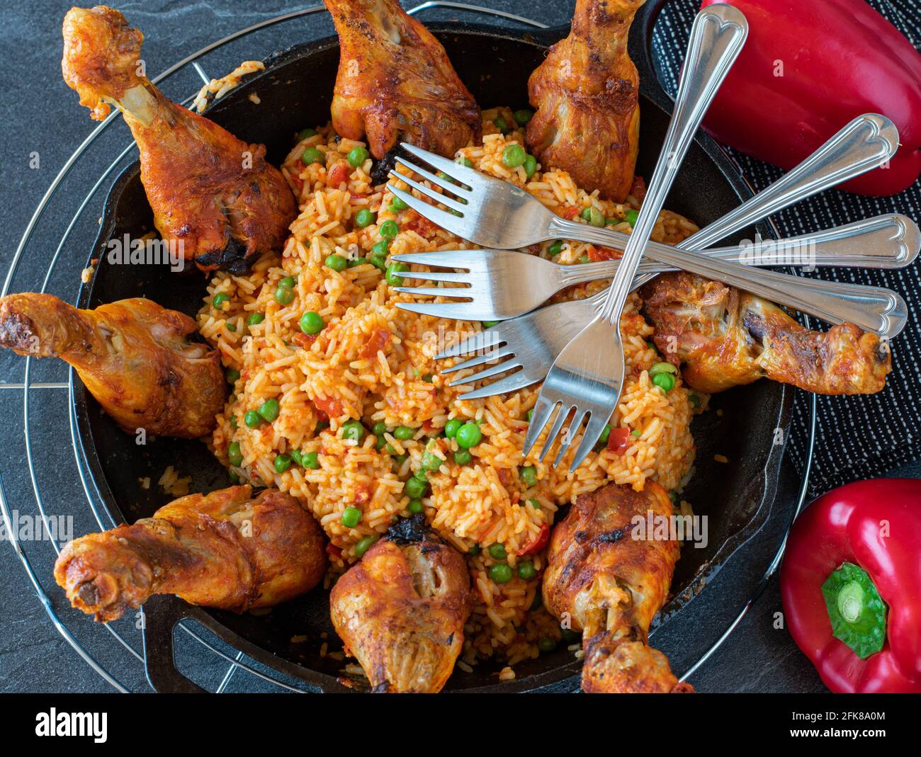 oven baked chicken drumsticks with spicy mediterranean djuvec rice ...