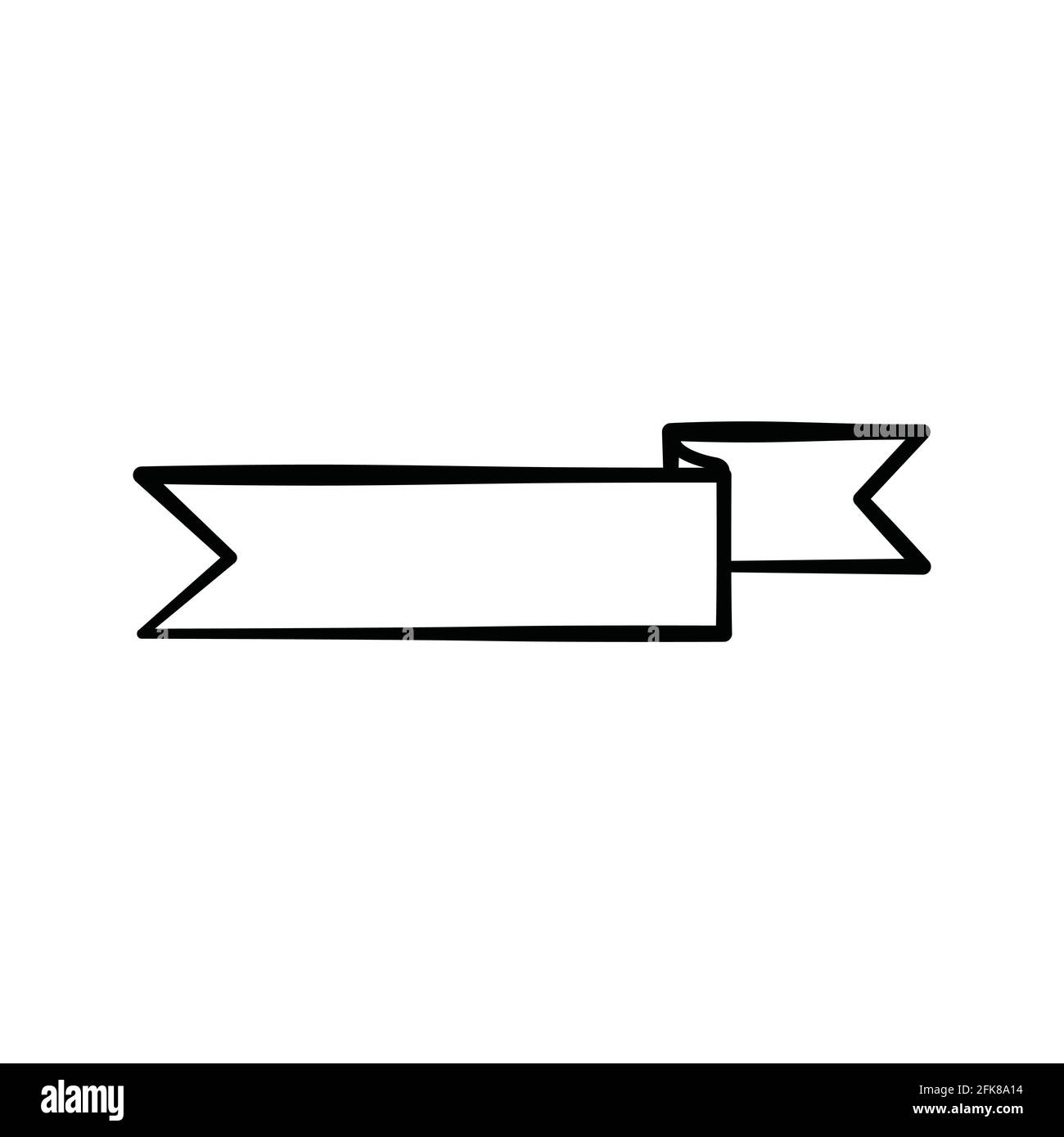 Vector of Black Sketch Ribbons. Blank Banners on white background. Stock Vector