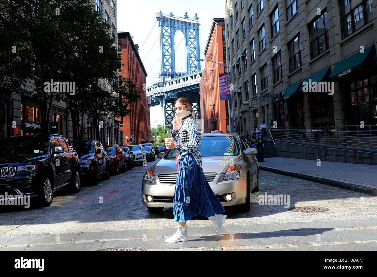 New York NY 20200715 Olivia Palermo puts together a bold fashion