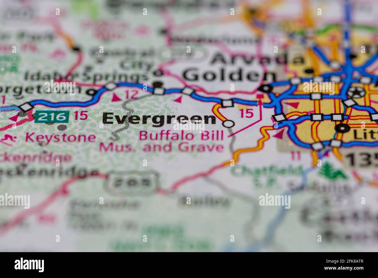 Evergreen colorado map hi-res stock photography and images - Alamy