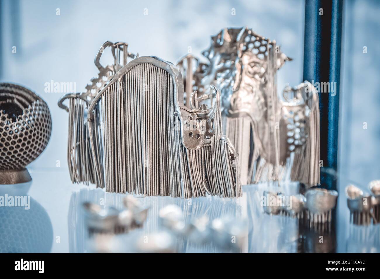 Dental crowns printed in laser sintering machine Stock Photo Alamy