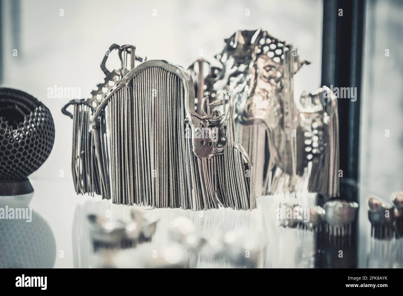 Dental crowns printed in laser sintering machine Stock Photo Alamy