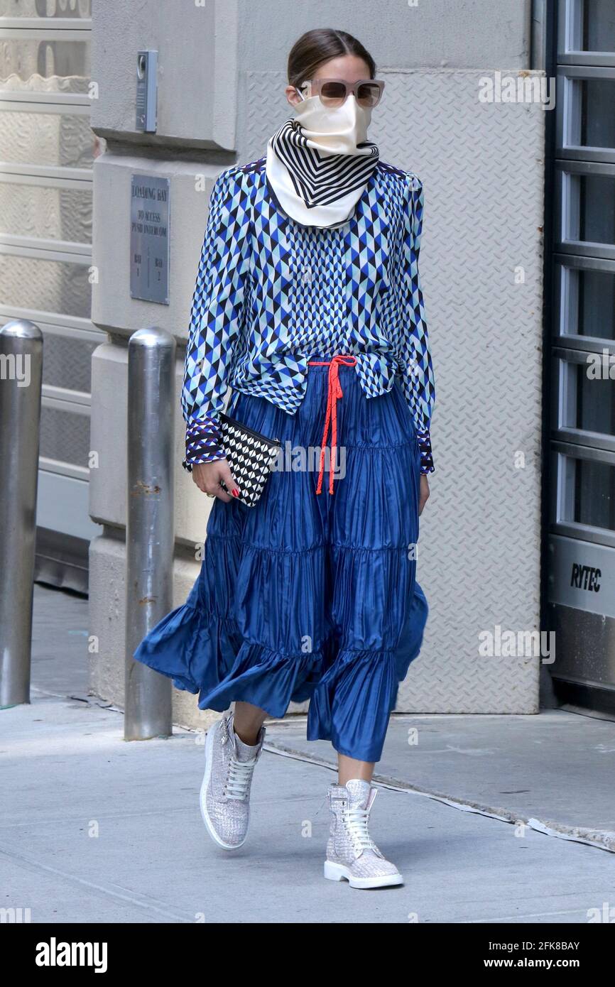 New York NY 20200715 Olivia Palermo puts together a bold fashion