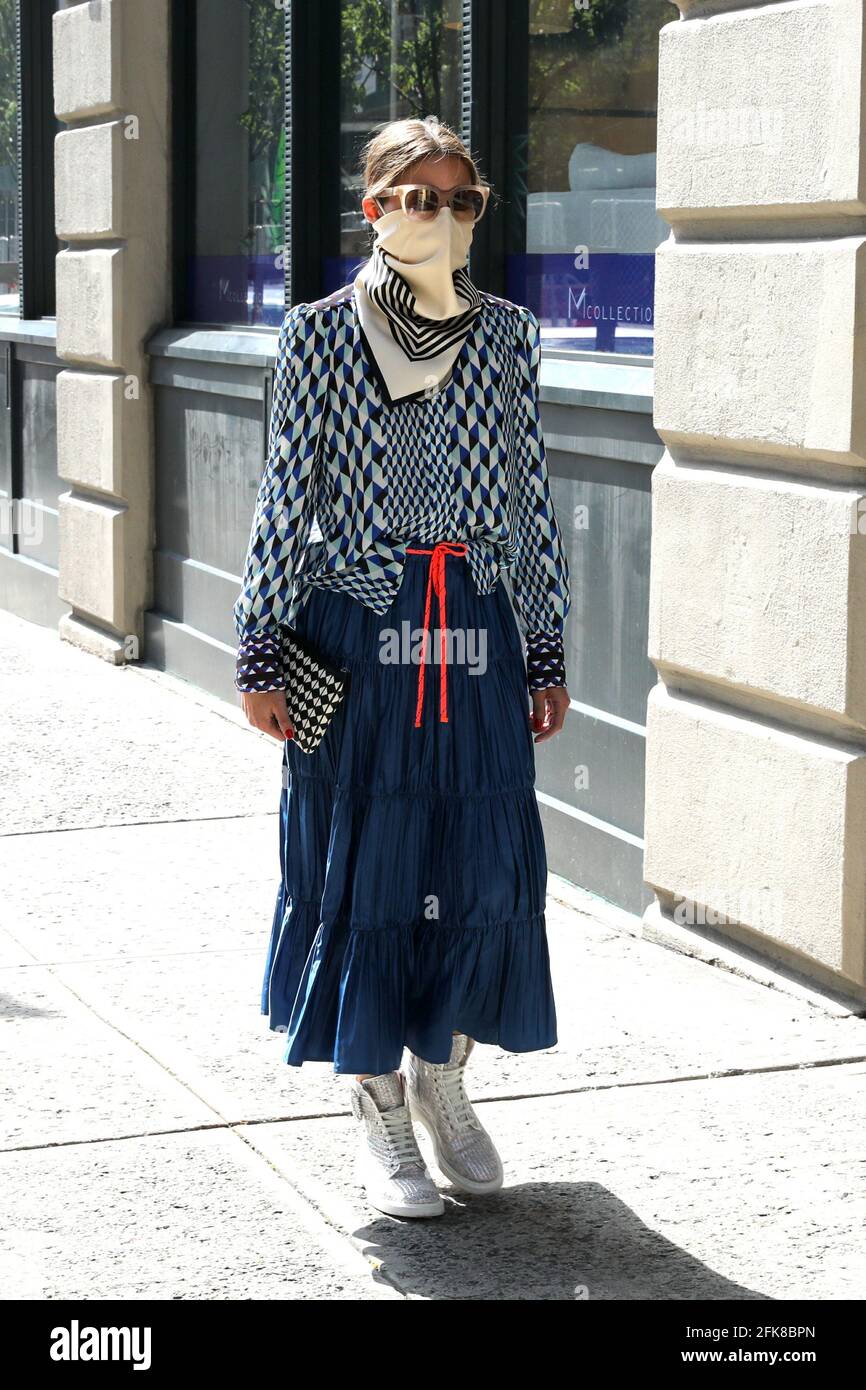 New York NY 20200715 Olivia Palermo puts together a bold fashion