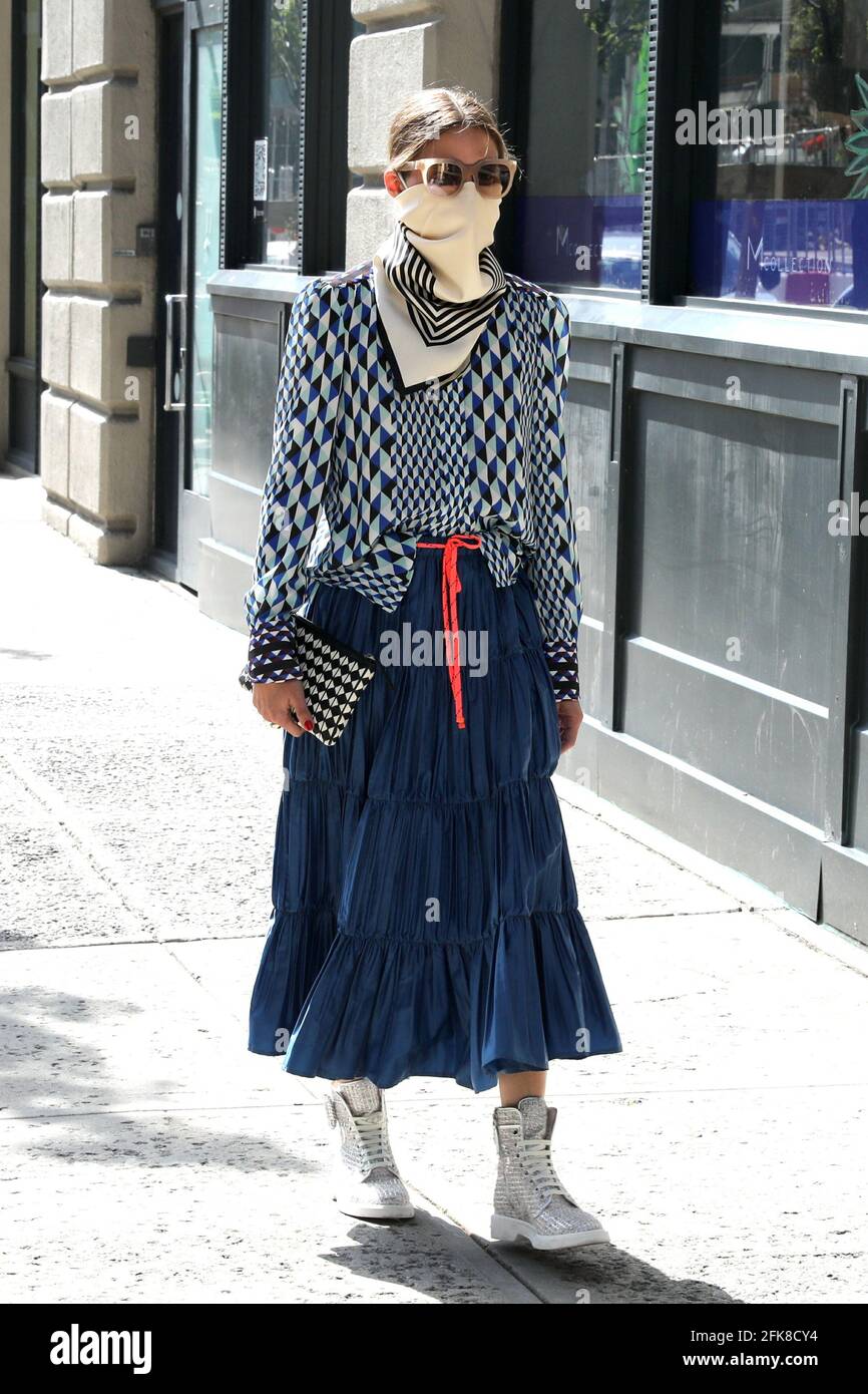 New York NY 20200715 Olivia Palermo puts together a bold fashion