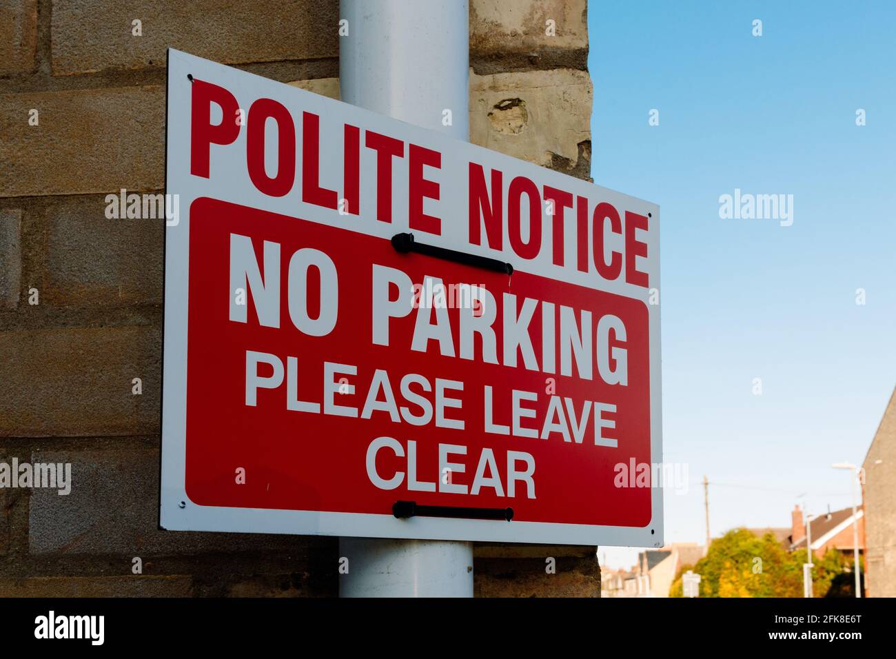 Polite Notice No Parking sign, Cambridge, UK Stock Photo Alamy