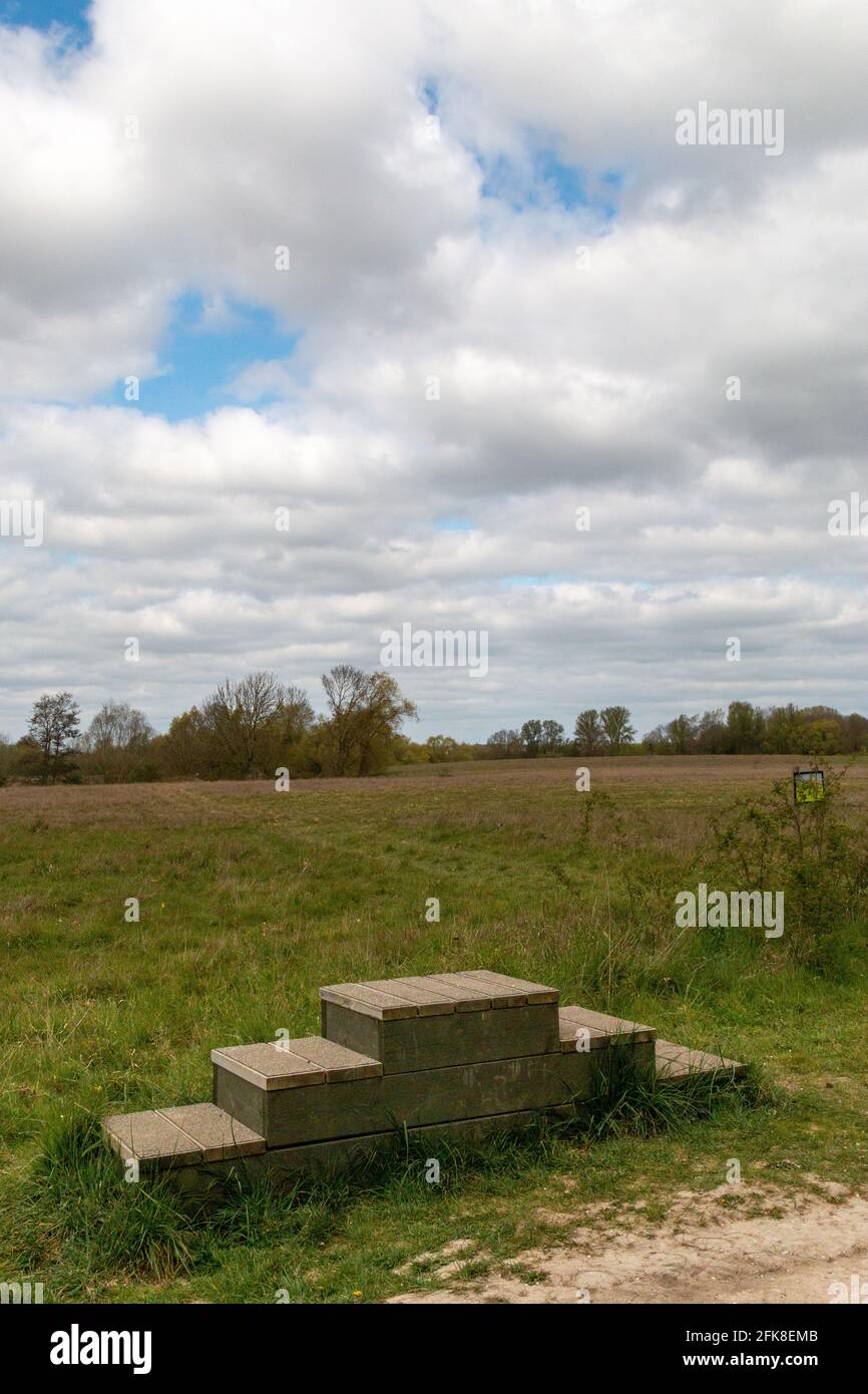 A mounting block used to help horse riders get on to their horses Stock ...