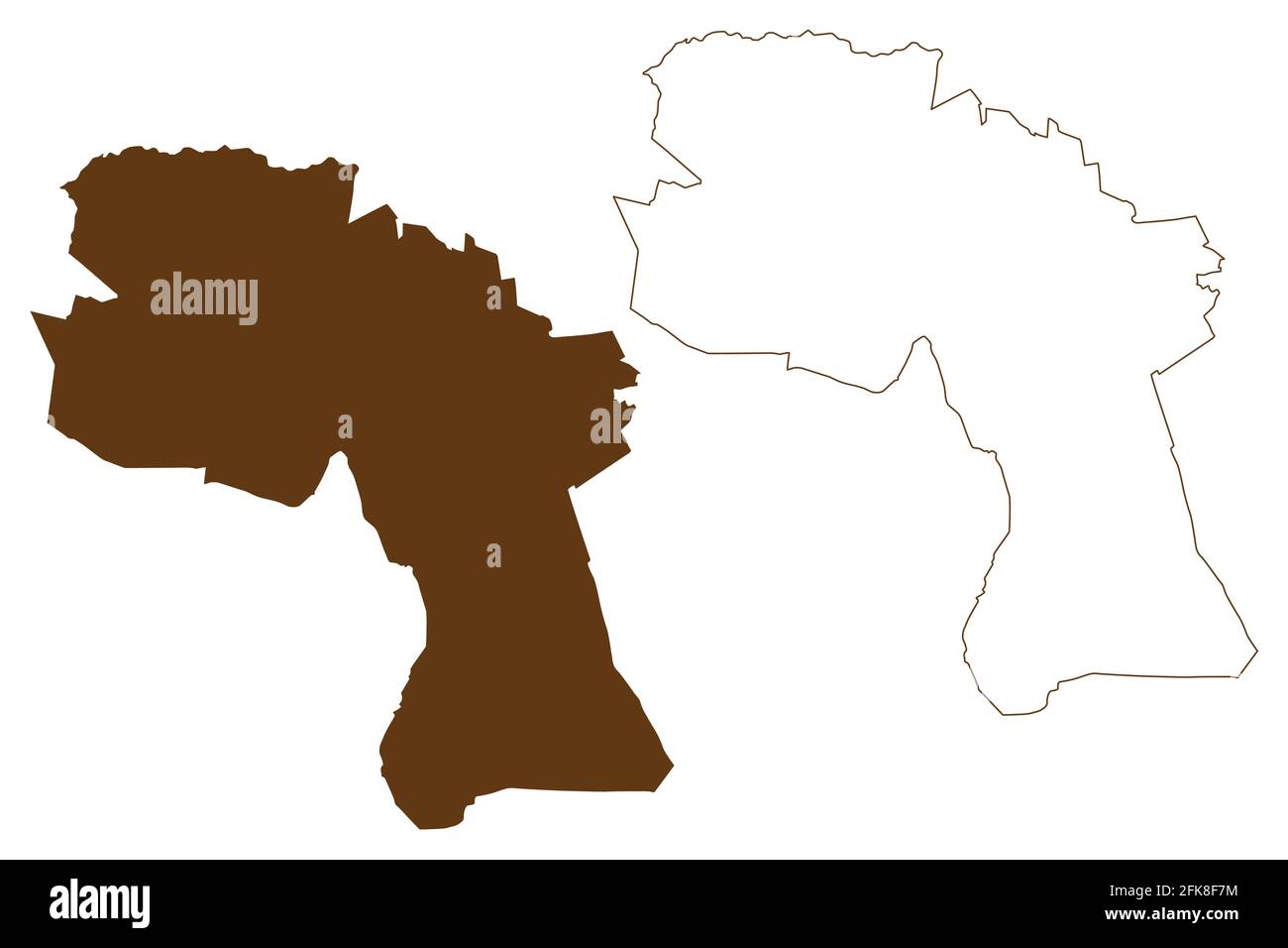Bentheim district (Federal Republic of Germany, rural district, State of Lower Saxony) map vector illustration, scribble sketch County of Bentheim map Stock Vector
