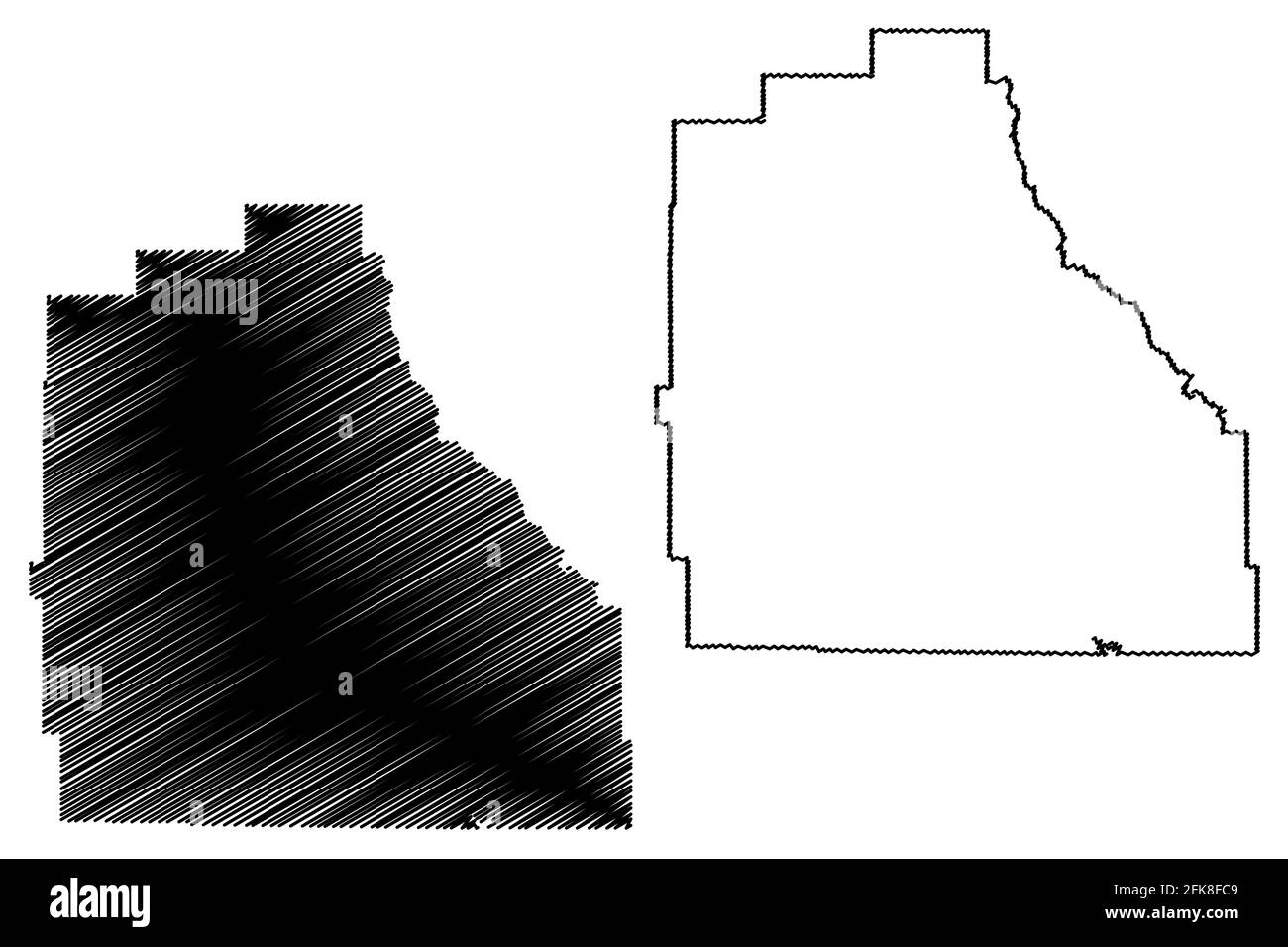 Sublette County, State of Wyoming (U.S. county, United States of America, US) map vector illustration, scribble sketch Sublette map Stock Vector