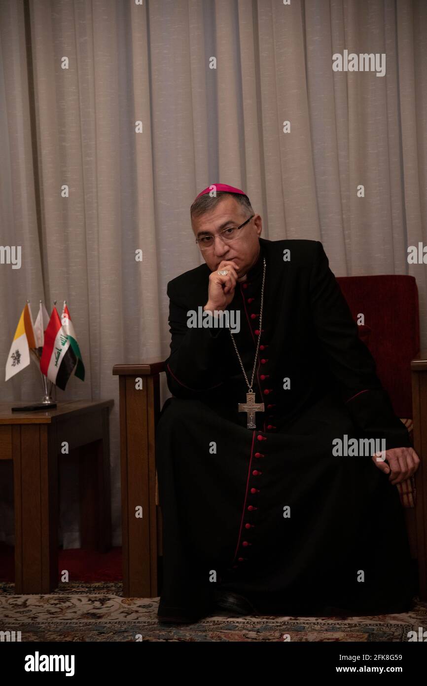 The Archbishop of the Chaldean Church of Erbil, Bashar Matti Warda. Stock Photo
