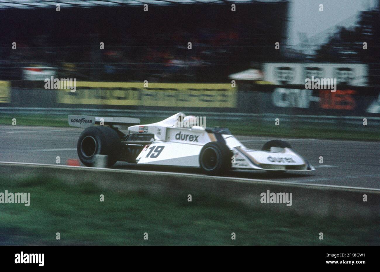 Australian Alan Jones in the Surtees TS19 F1 car during practice for ...
