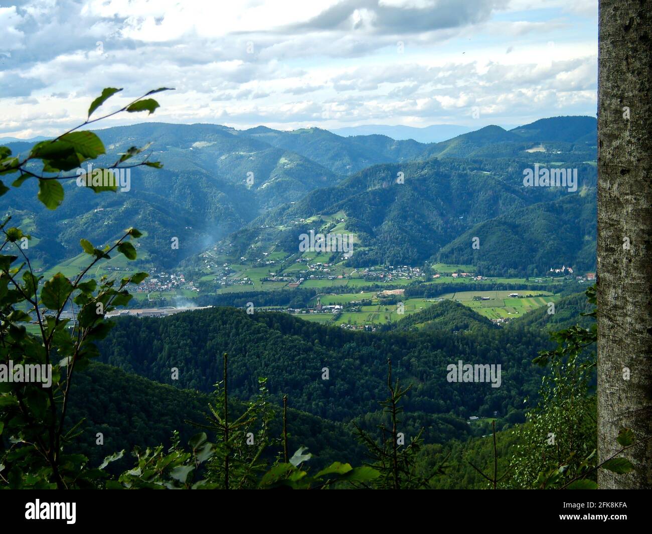 Beautiful landscape view in the rural village surrounded by green ...