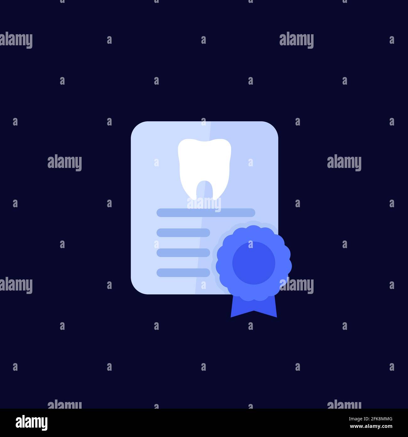 dental certificate icon, flat vector Stock Vector
