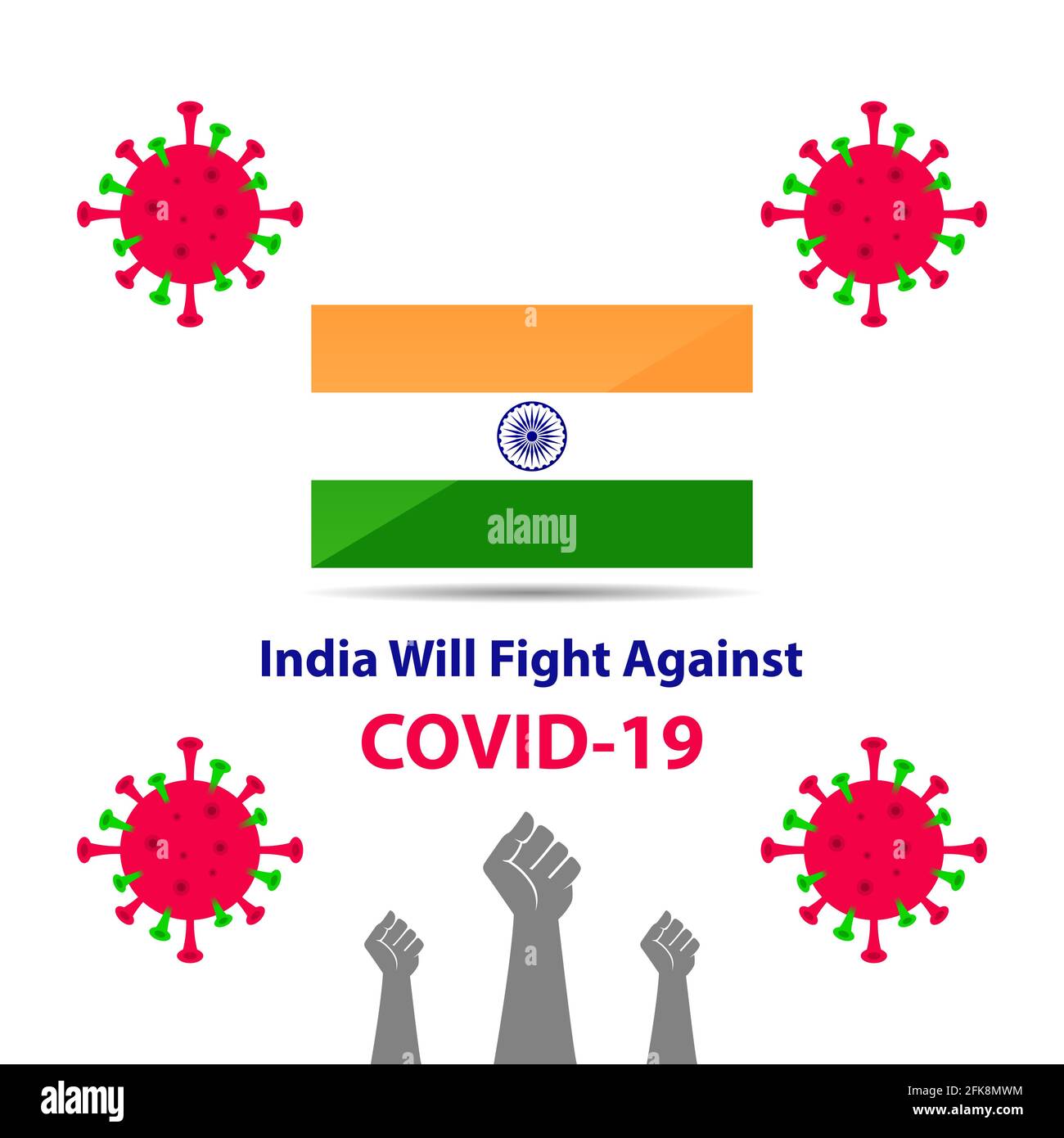 Corona Virus Fight Back Poster India Will Fight Against Covid 19 Social Media Post Vector Illustration Stock Vector Image Art Alamy