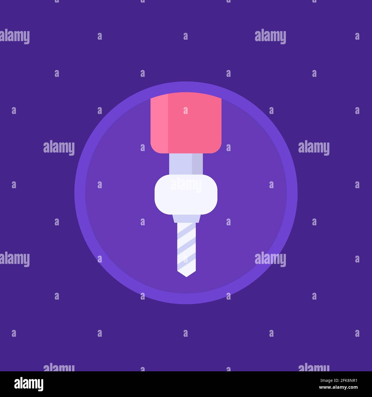 milling machine, cnc icon, vector flat design Stock Vector