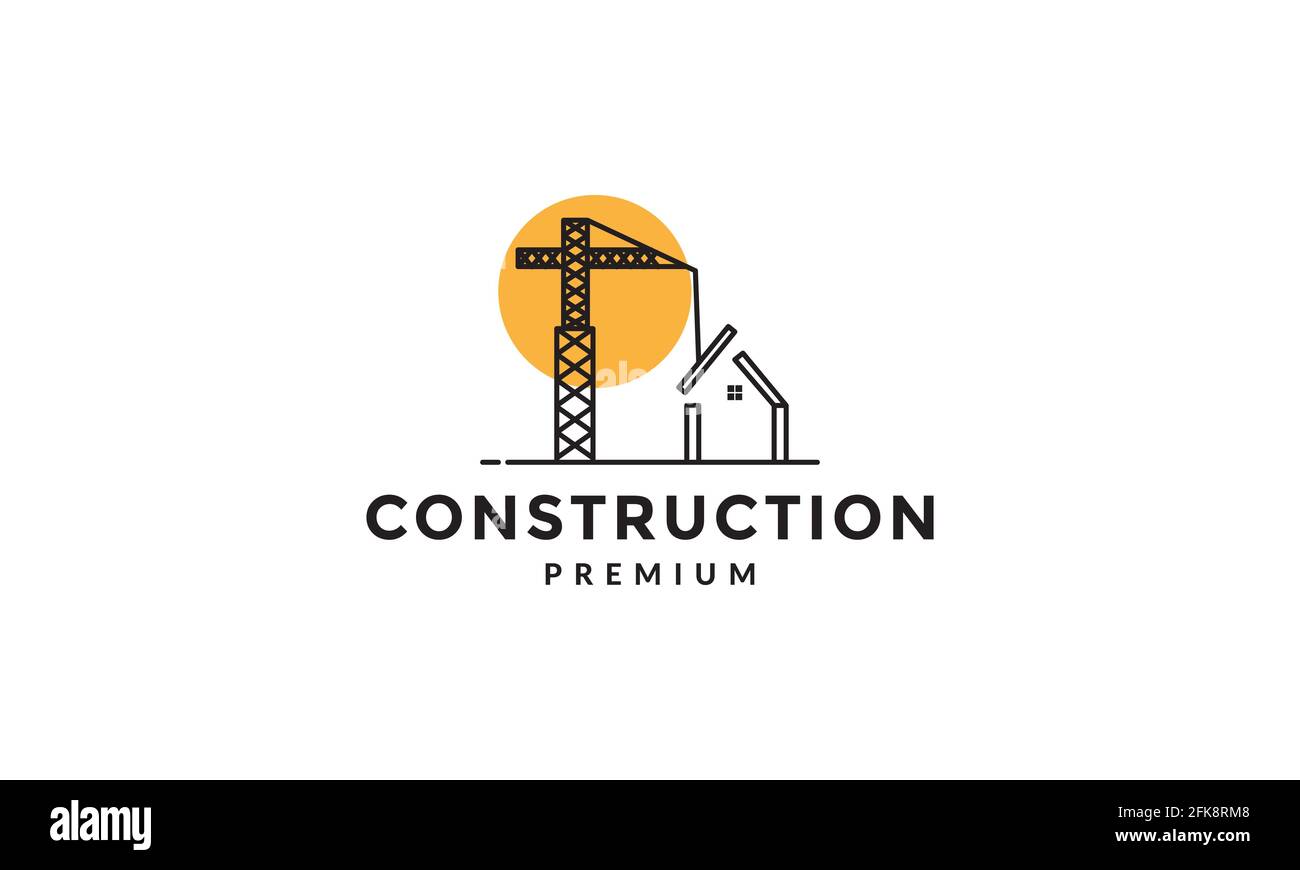 construction crane with home lines logo vector symbol icon design graphic  illustration Stock Vector Image & Art - Alamy