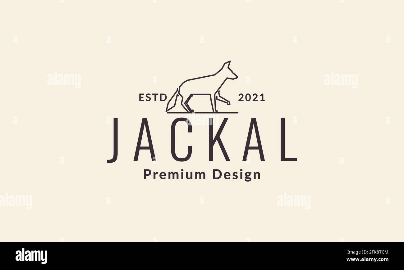jackal forest animal lines logo symbol icon vector graphic design illustration Stock Vector