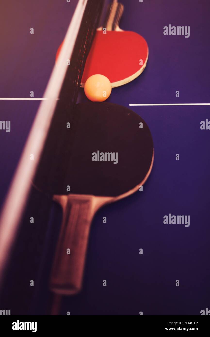 red and black table tennis rackets. sports concept Stock Photo Alamy