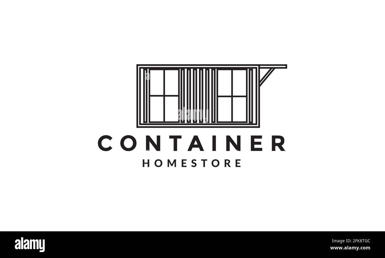 lines container shop home logo symbol icon vector graphic design