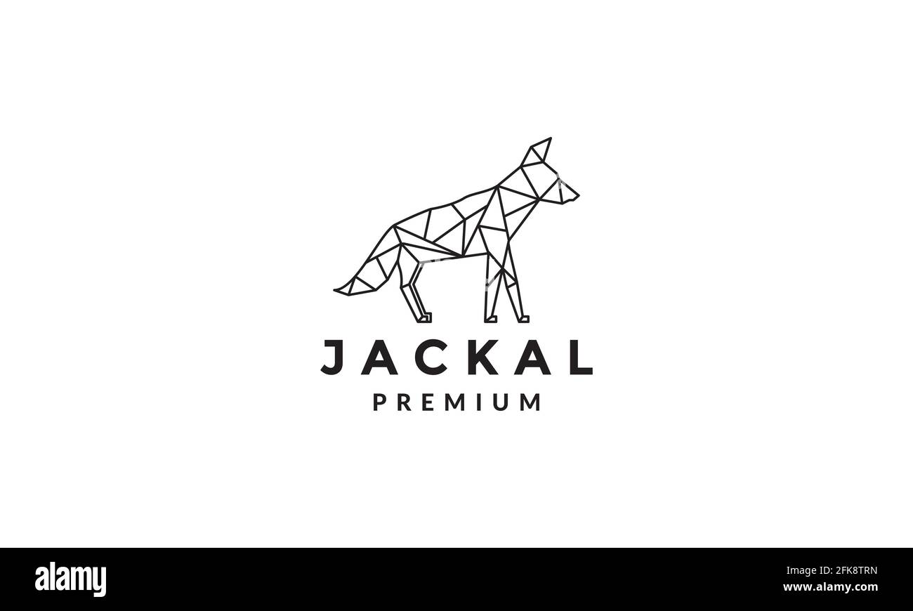 jackal forest animal geometric logo symbol icon vector graphic design illustration Stock Vector