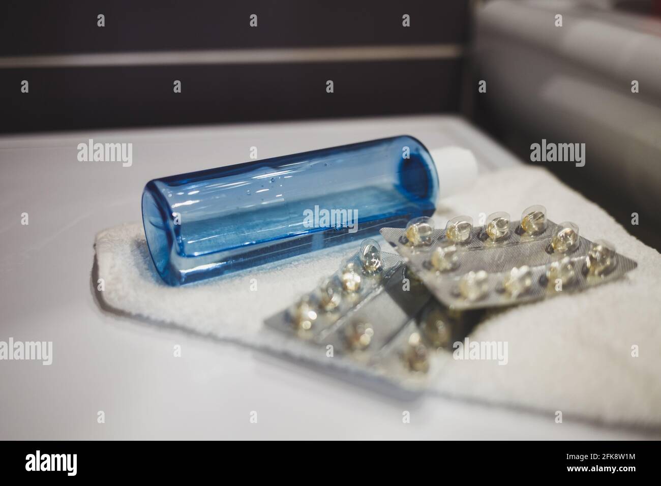 means of hygiene antibacterial liquid soap and tablets from viruses