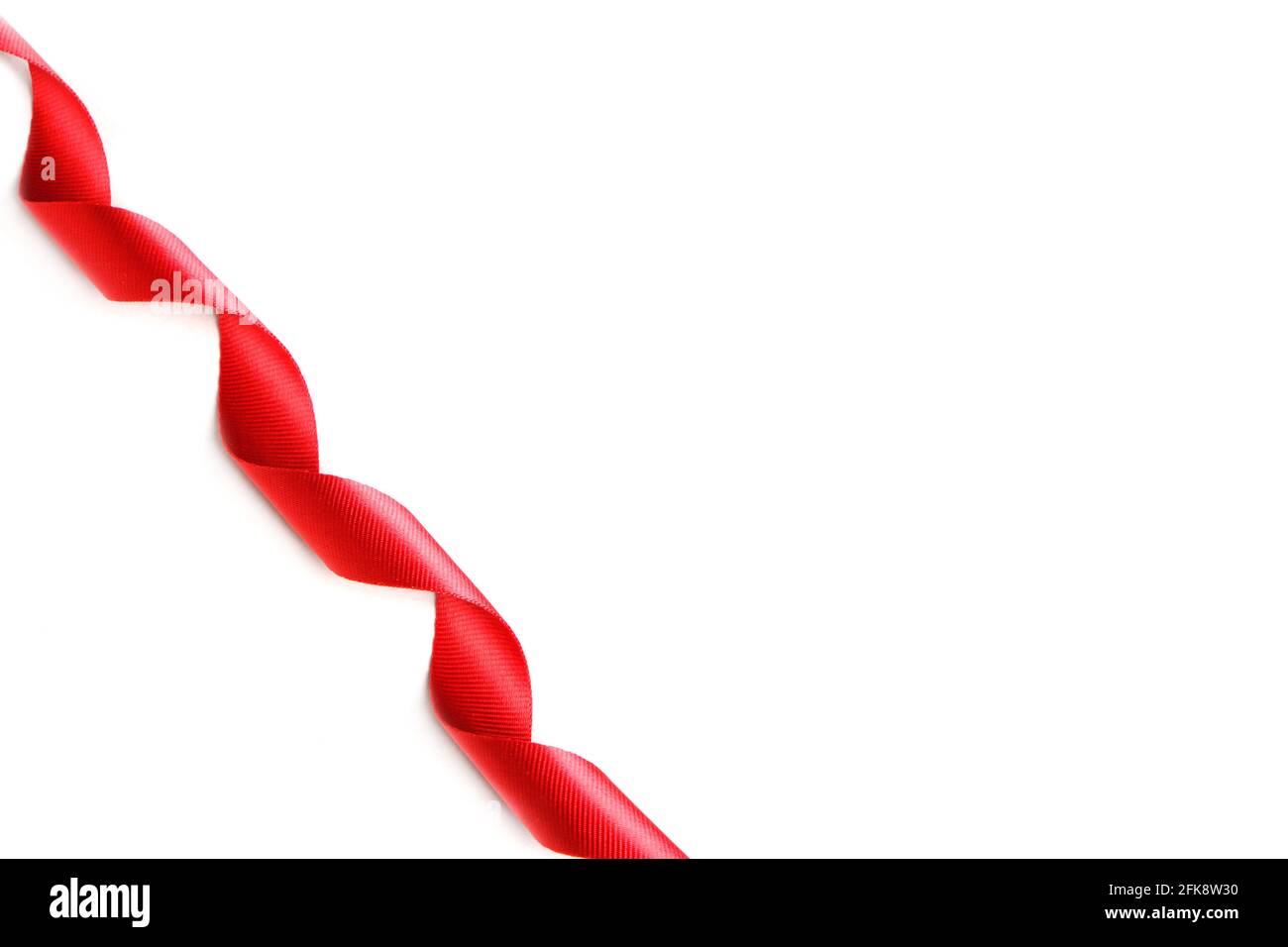 red silk ribbon with lent isolated on white, Stock image