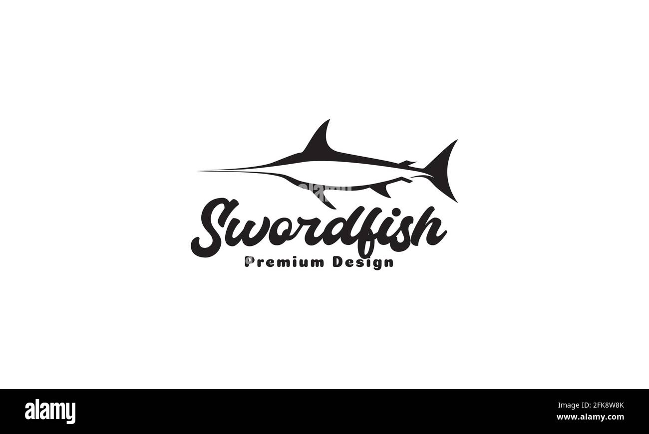 modern shape sword fish logo symbol icon vector graphic design