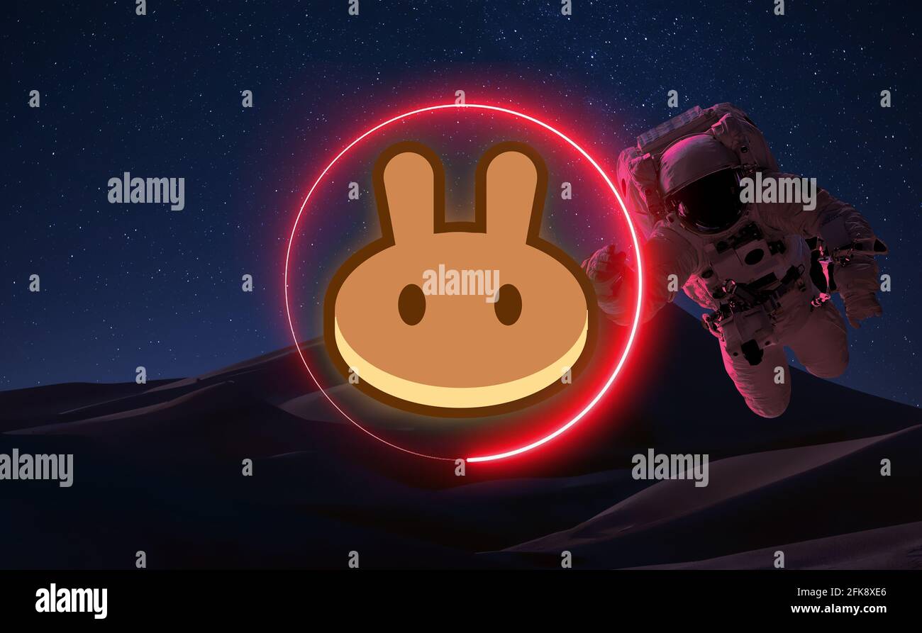 PancakeSwap CAKE Cryptocurrency. coin growth chart on the exchange, chart  Stock Photo - Alamy