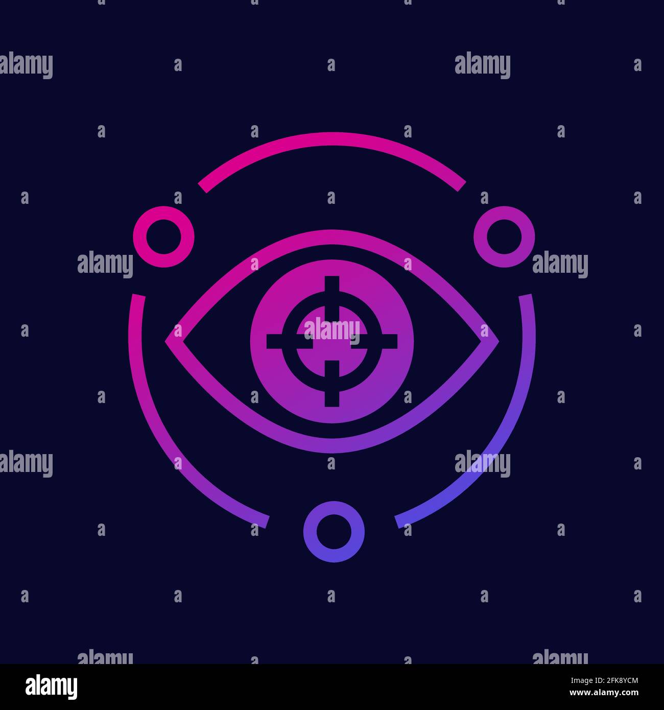 Machine vision or visual recognition vector icon Stock Vector