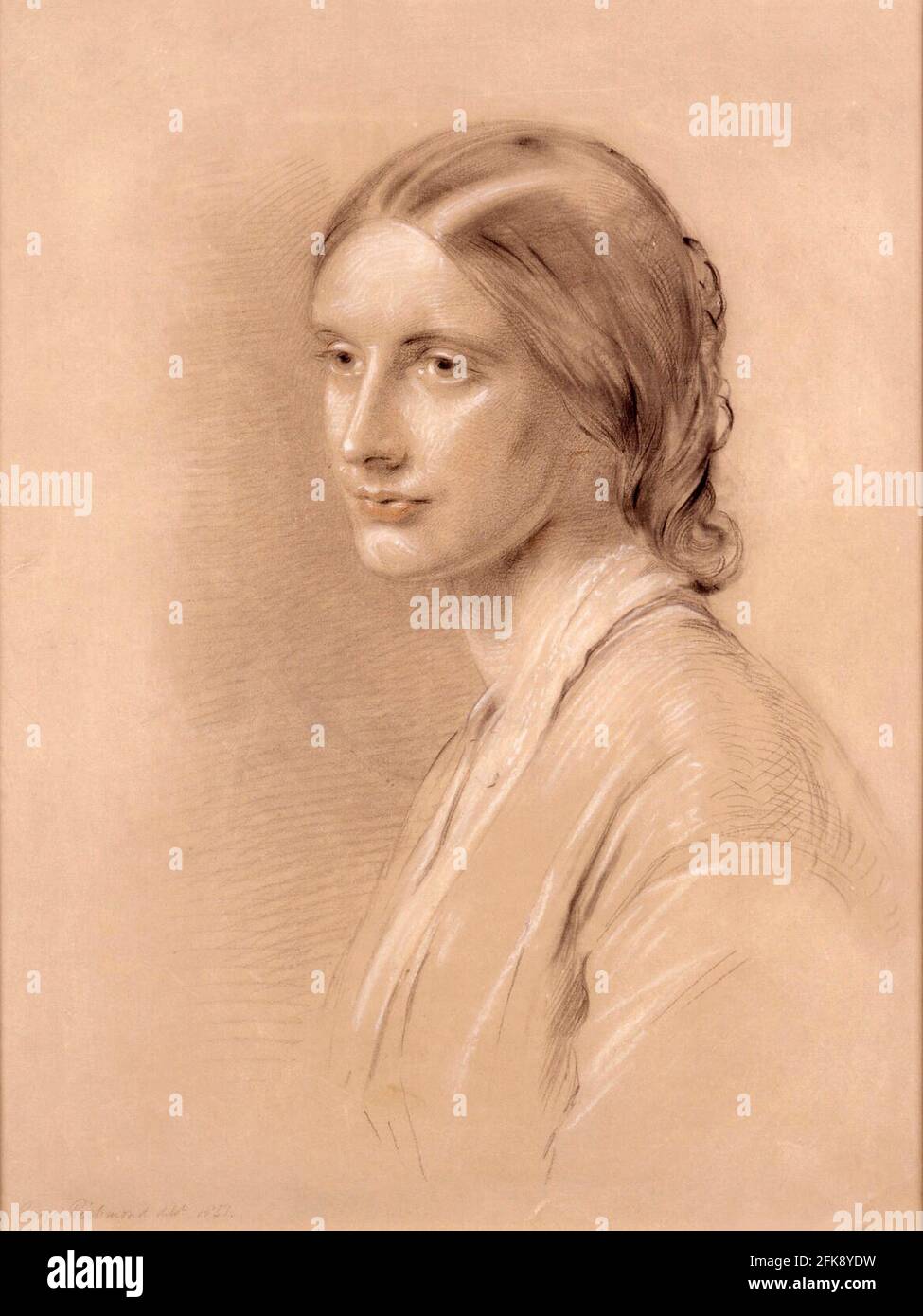 Josephine Butler. Portrait of the English social reformer and feminist, Josephine Elizabeth Butler (née Grey, 1828-1906), by George Richmond, pastels, 1851 Stock Photo