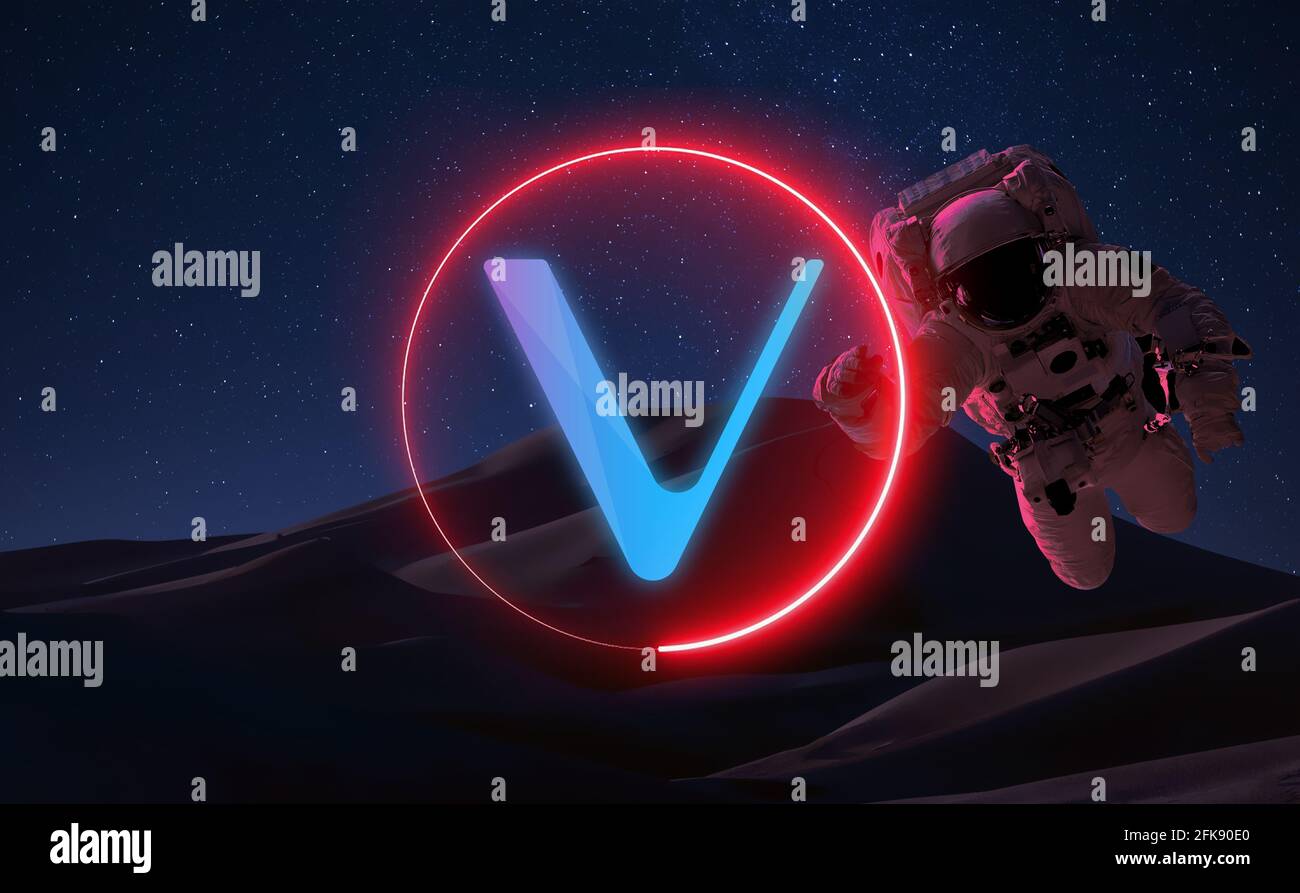 VeChain VET Cryptocurrency. VeChain coin growth chart on the exchange, chart  Stock Photo - Alamy