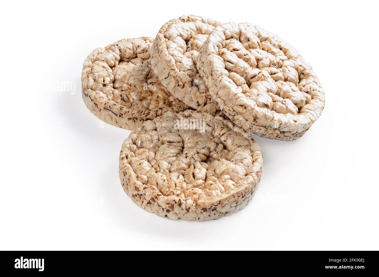 cereals crispbread on white background with soft shadow Stock Photo