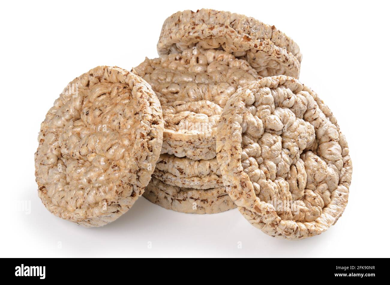 cereals crispbread on white background with soft shadow Stock Photo