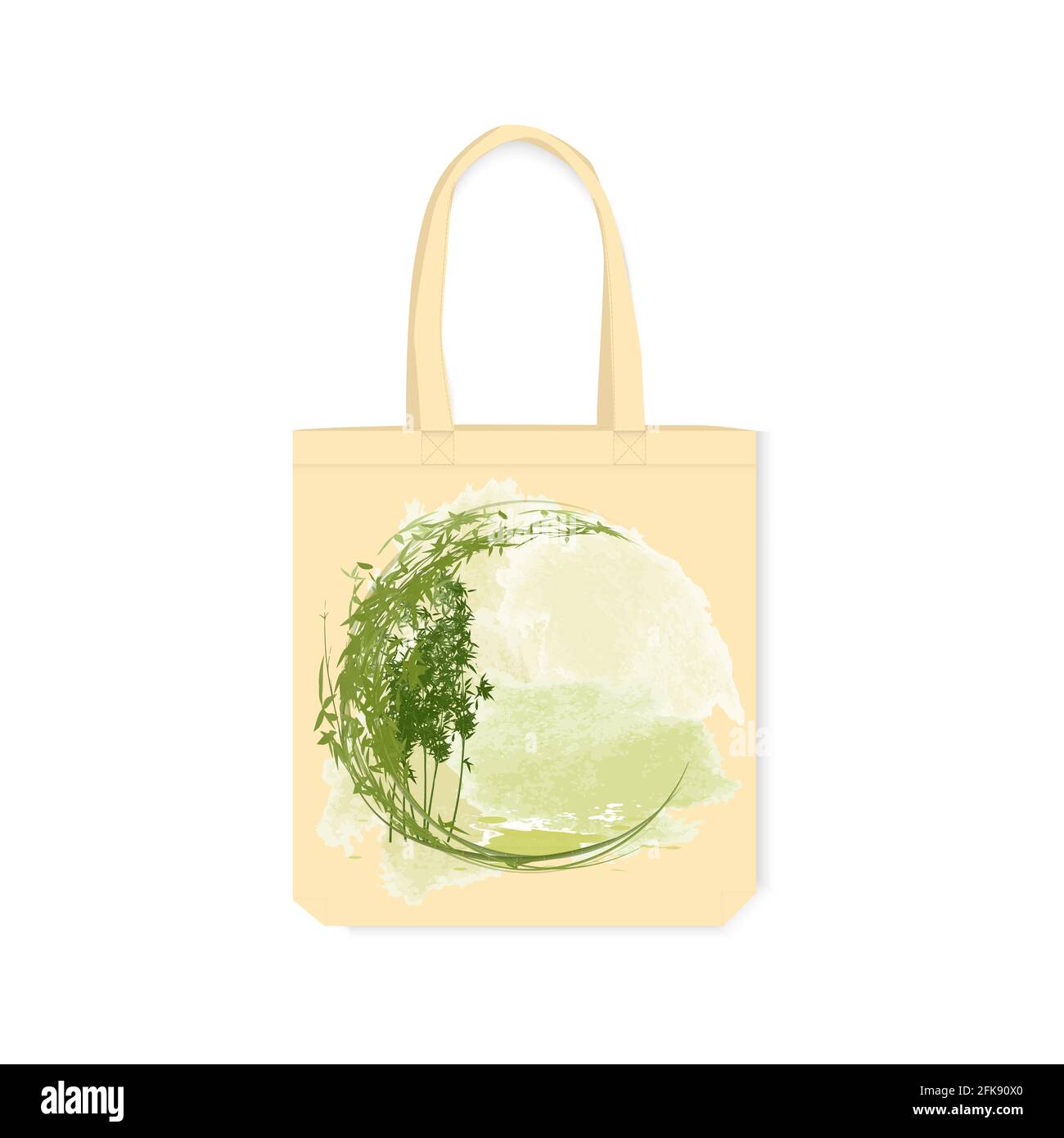 Eco-bag with applied print in the form of a watercolor drawing of a bamboo  grove. Decorative element on a canvas bag. Vector illustration isolated on  Stock Vector Image & Art - Alamy