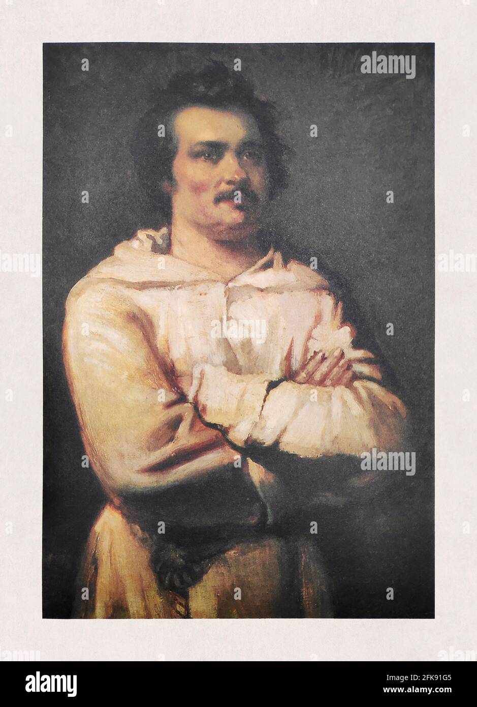Portrait of Honoré de Balzac made by Louis Boulanger in 1836 Stock Photo
