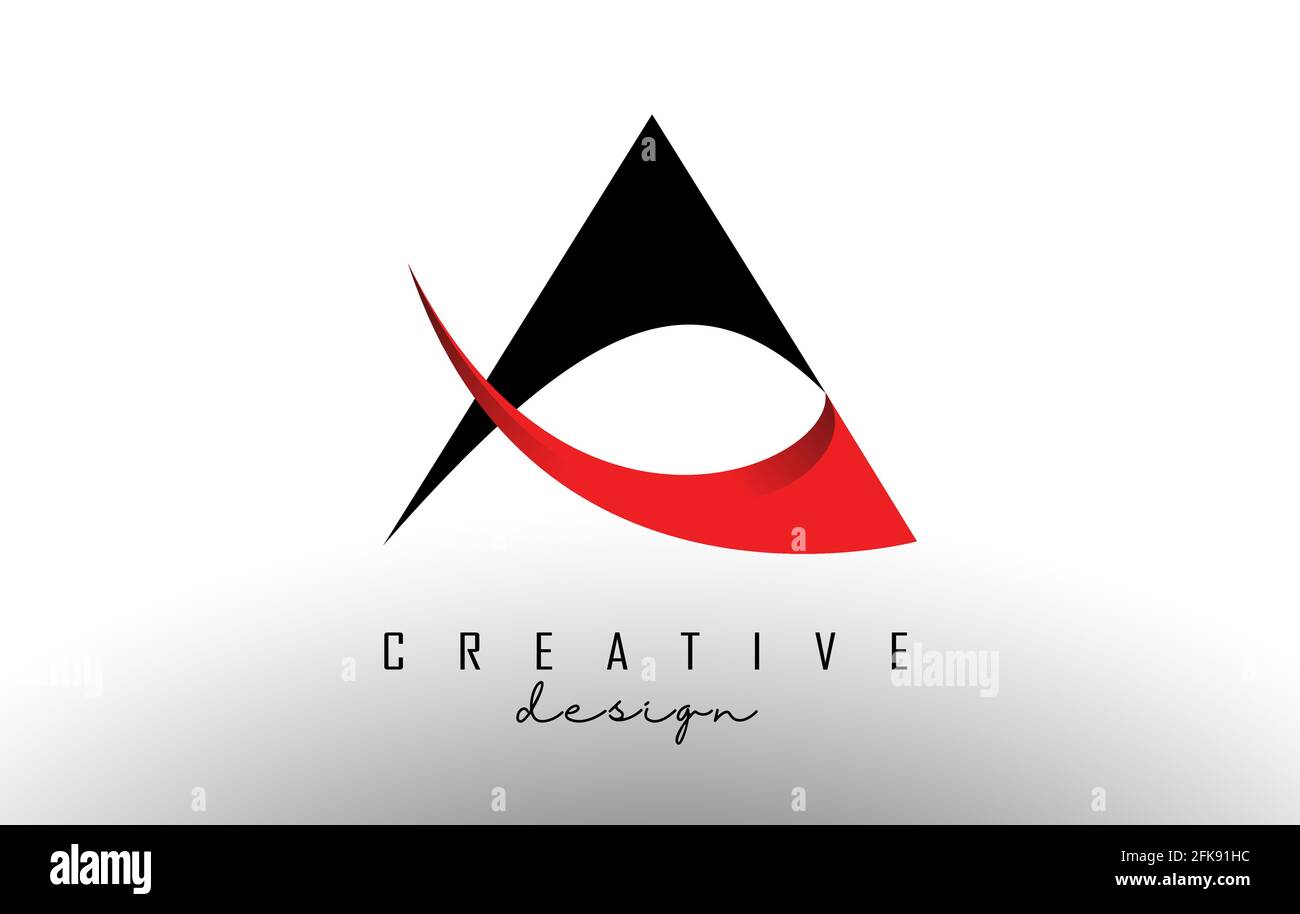 V Black and Red Letter Logo. Creative V Letter Logo Icon Design with ...