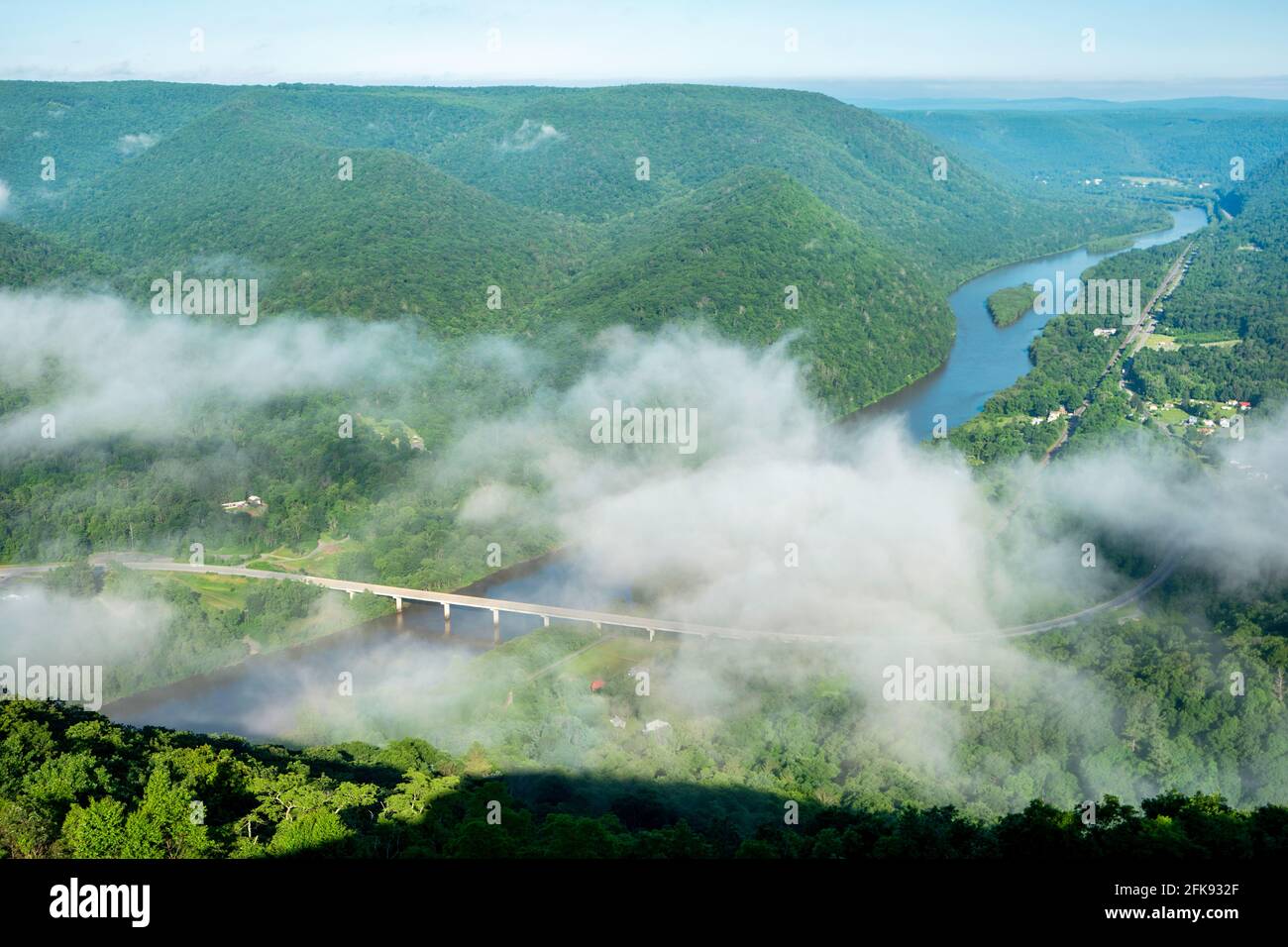View of the East Branch of the Susquehanna River from Hyner View State Park Stock Photo