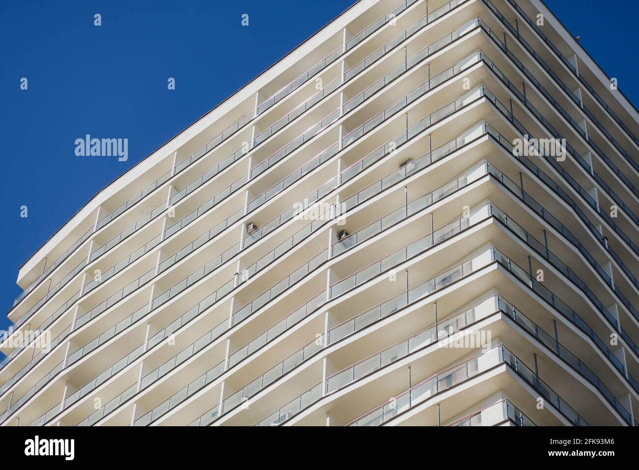 Modern facade of residential building, the hotel's terraces Stock Photo ...