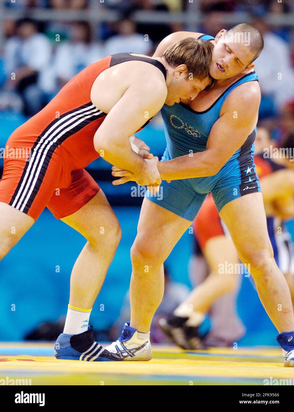 OLYMPIC GAMES IN ATHENS 2004. 25/8/2004  GRECO-ROMAN WRESTLING RULON GARDNER USA PICTURE DAVID ASHDOWNOLYMPIC GAMES ATHENS 2004 Stock Photo