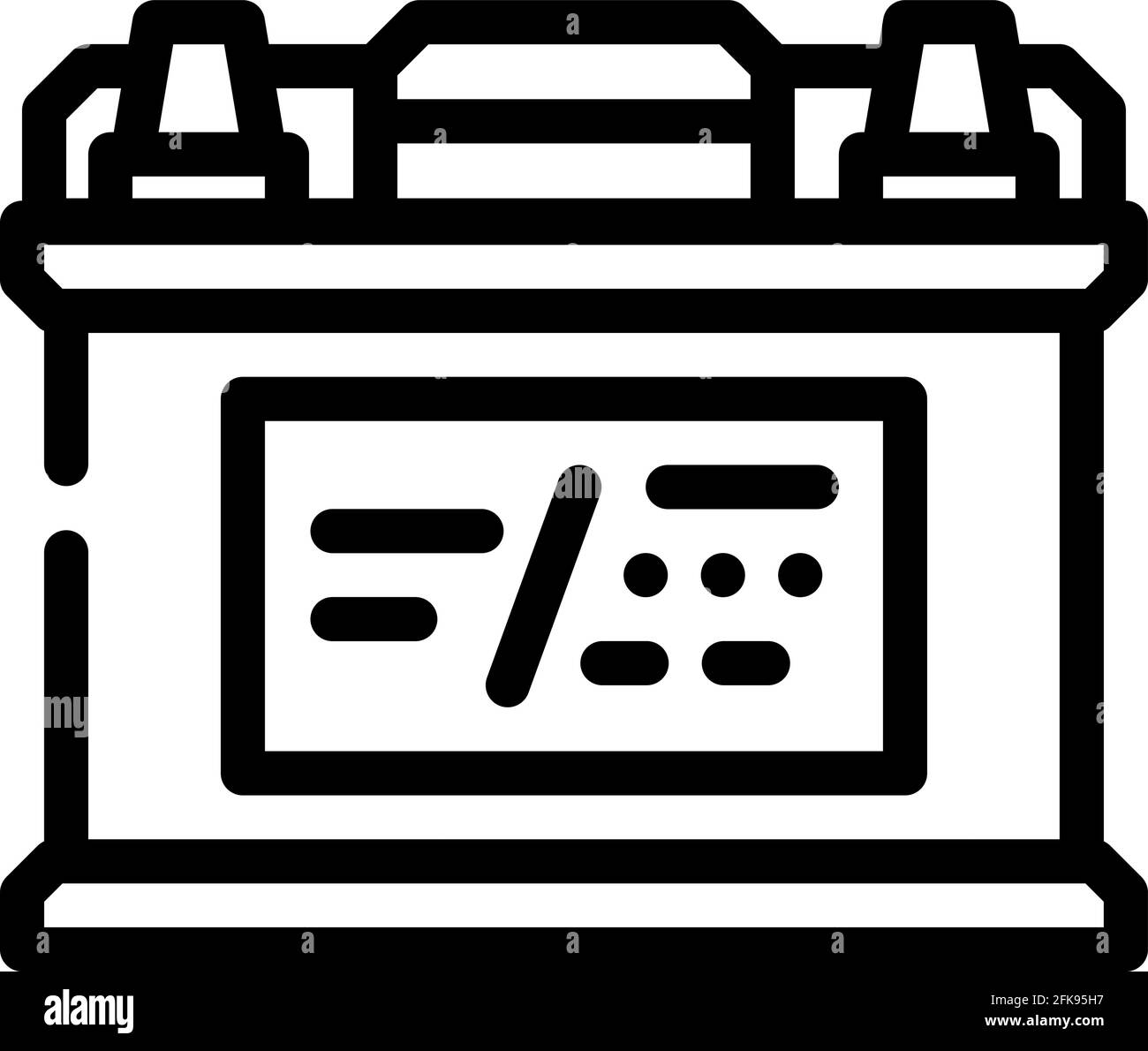 battery car line icon vector illustration Stock Vector Image & Art - Alamy