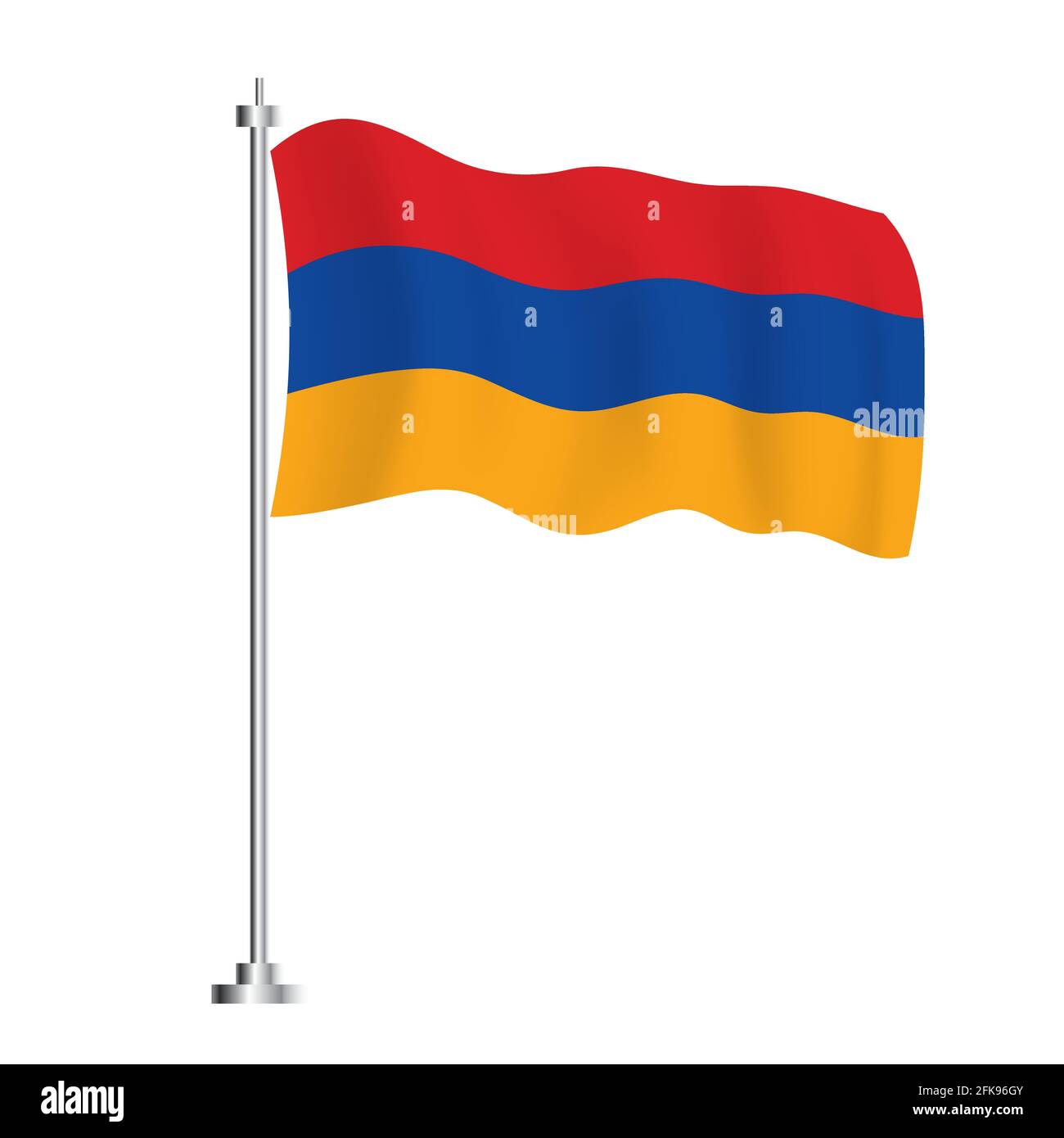 Armenian Flag. Isolated Wave Flag of Armenia Country. Vector Illustration. Independence Day. Stock Vector