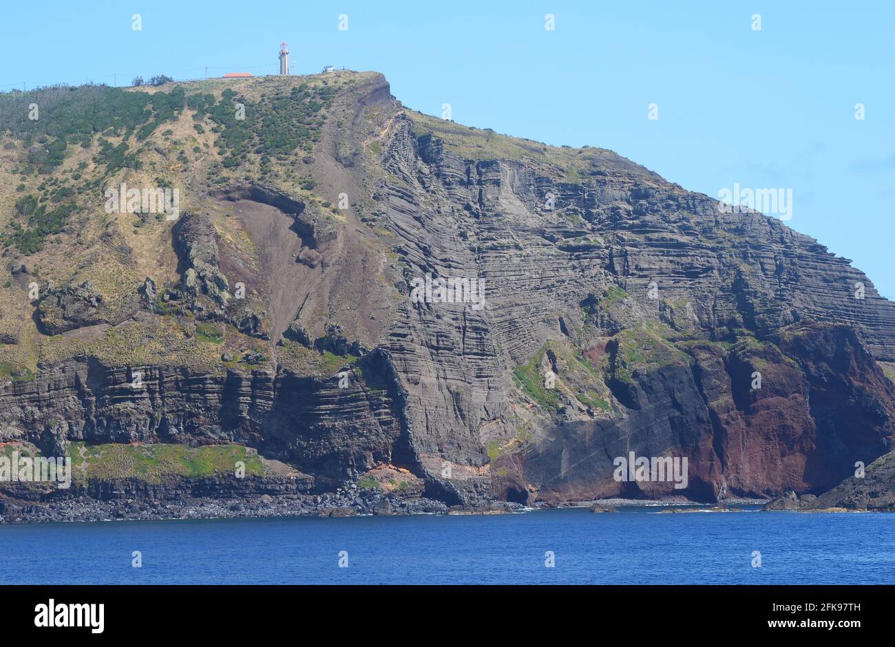 The volcanic coast of Graciosa island, Azores archipelago Stock Photo