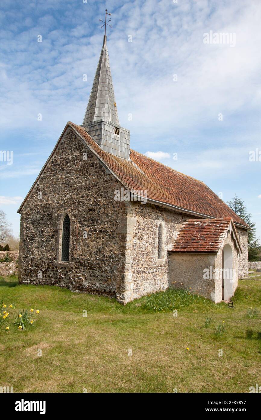 Greatham little historic Parish church near Pulborough, West Sussex, England Stock Photo