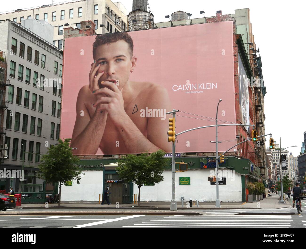 New York - NY - 06/05/2020 - Tommy Dorfman's #PROUDINMYCALVINS Calvin Klein  Billboard in Soho -PICTURED: Tommy Dorfman Billboard Stock Photo - Alamy