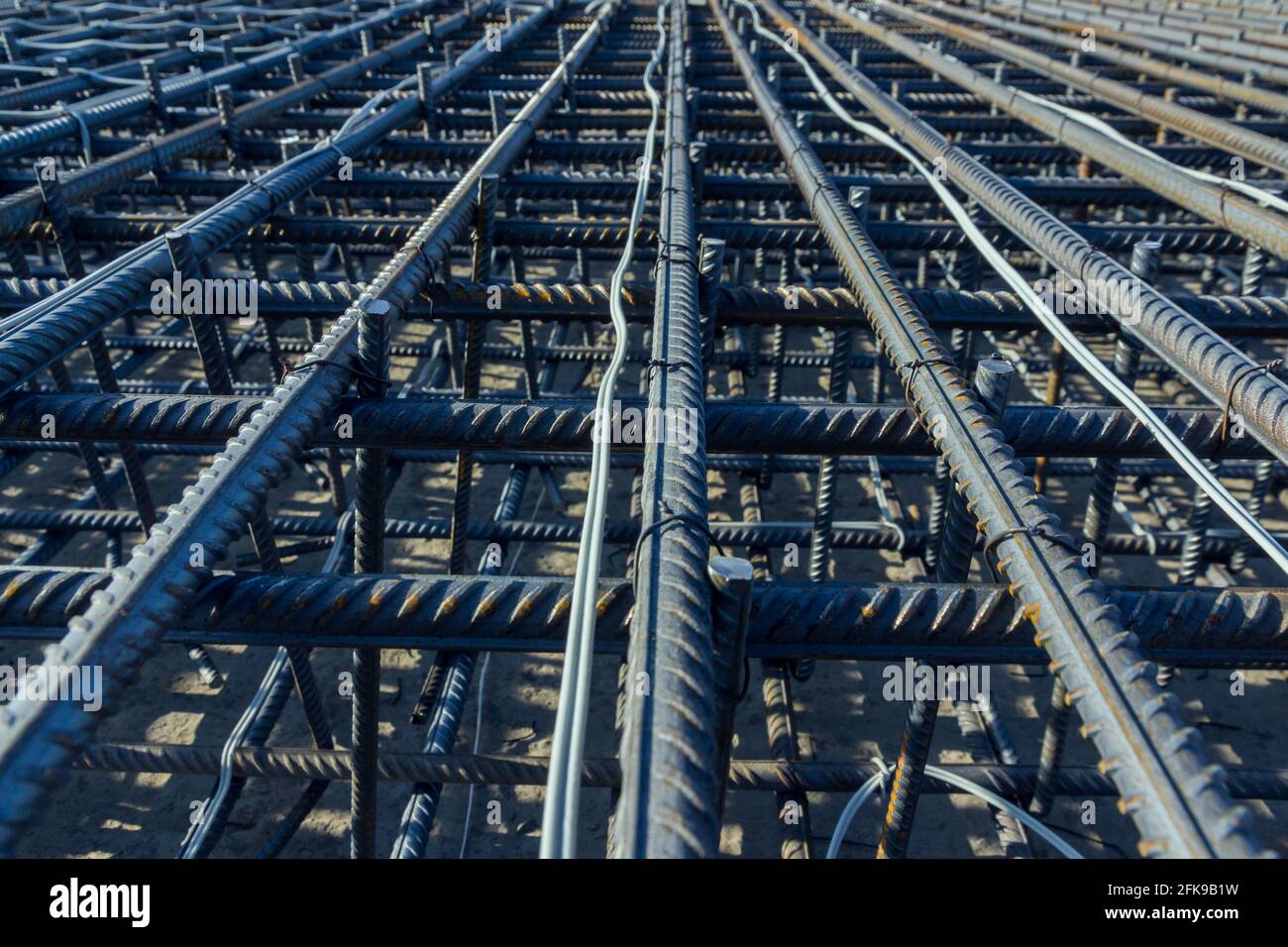 Construction rebar steel work reinforcement. Reinforcements steel bars