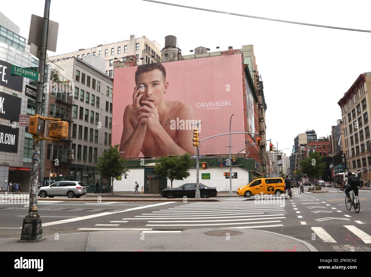 New York - NY - 06/05/2020 - Tommy Dorfman's #PROUDINMYCALVINS Calvin Klein  Billboard in Soho -PICTURED: Tommy Dorfman Billboard Stock Photo - Alamy